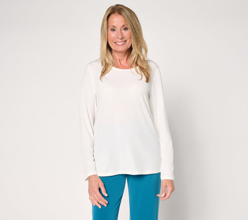 Susan Graver Essentials Liquid Knit Crew Neck Top — View 15