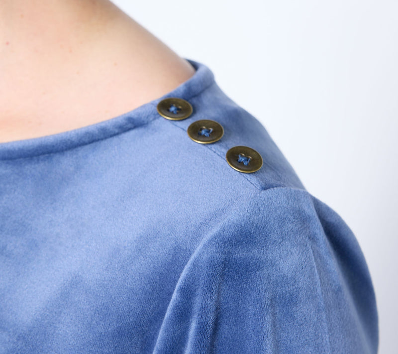 Susan Graver Plush Knit Bateau Neck Top — View 6