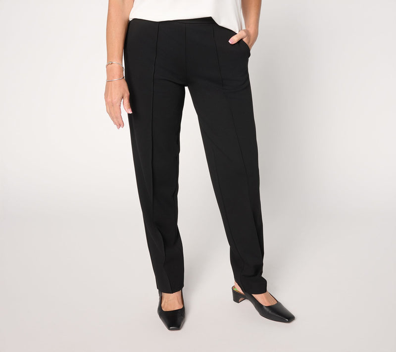 Susan Graver Regular Liquid Ponte Straight Leg Pull-On Pants — View 11
