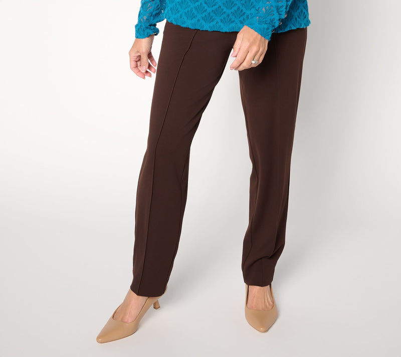 Susan Graver Regular Liquid Ponte Straight Leg Pull-On Pants — View 13