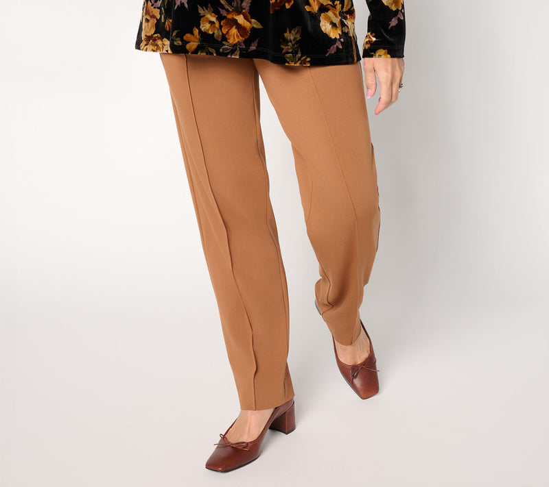 Susan Graver Regular Liquid Ponte Straight Leg Pull-On Pants — View 14