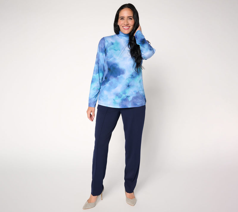 Susan Graver Petite Liquid Ponte Straight Leg Pull-On Pants — View 5