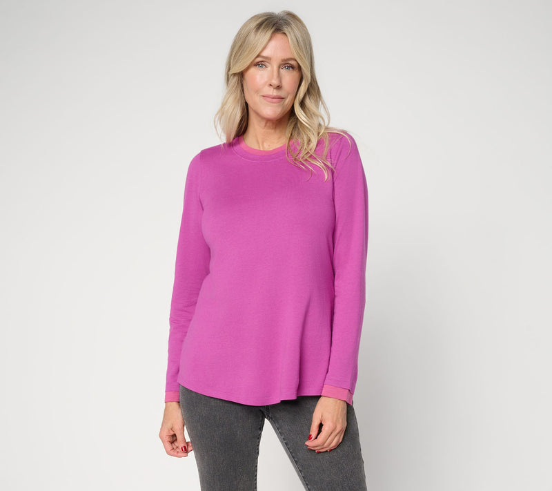 LOGO Principles by Lori Goldstein Double Layer Long Sleeve Top — Main view
