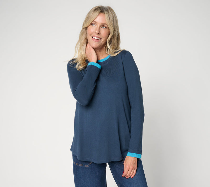 LOGO Principles by Lori Goldstein Double Layer Long Sleeve Top — View 12
