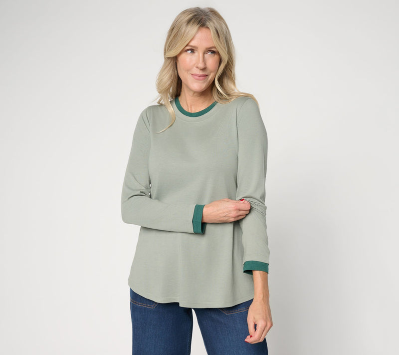 LOGO Principles by Lori Goldstein Double Layer Long Sleeve Top — View 13