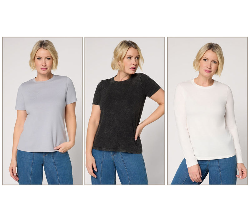 LOGO Principles by Lori Goldstein Set of 3 Crew Neck Tops — View 11