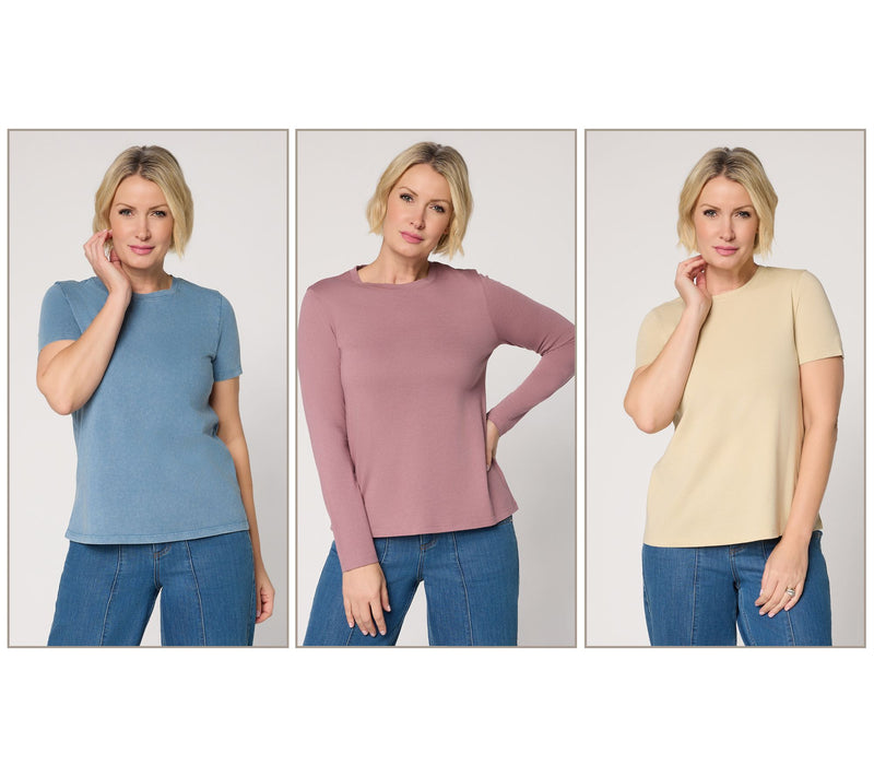 LOGO Principles by Lori Goldstein Set of 3 Crew Neck Tops — View 14