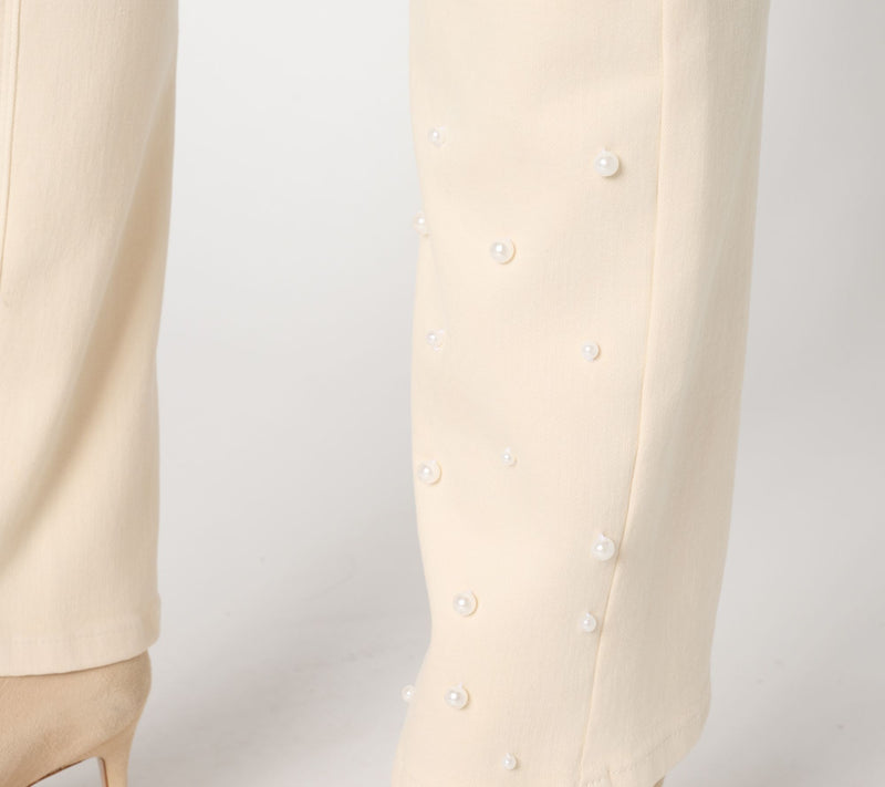 Women with Control Regular Contour Curves Full Length Jean w/ Pearls — View 7