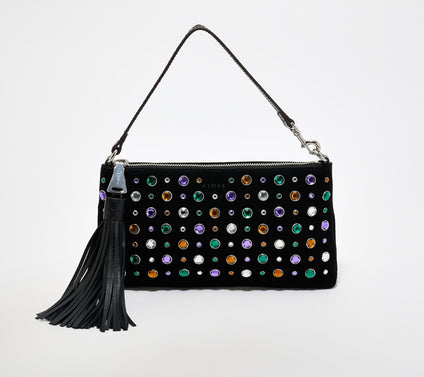 Aimee Kestenberg Onyx Hour Embellished Zip Clutch