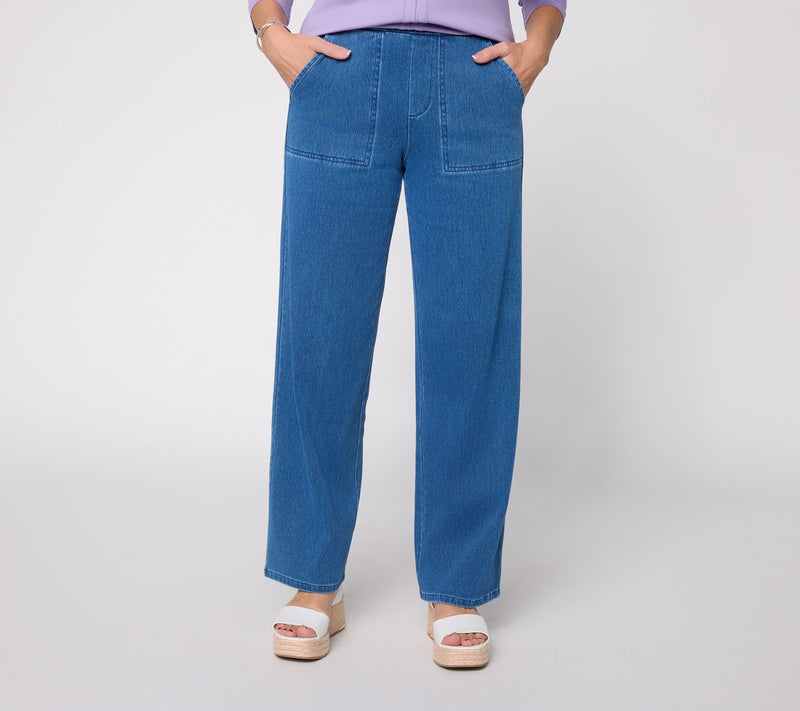 Denim & Co. Tall Comfy Knit Air Wide Leg Pants with Pockets — View 7