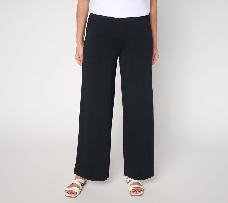 Denim & Co. Regular Beach Jersey Full Length Wide Leg Pants — View 23