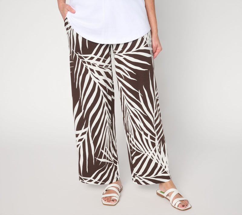 Denim & Co. Regular Beach Jersey Full Length Wide Leg Pants — View 27
