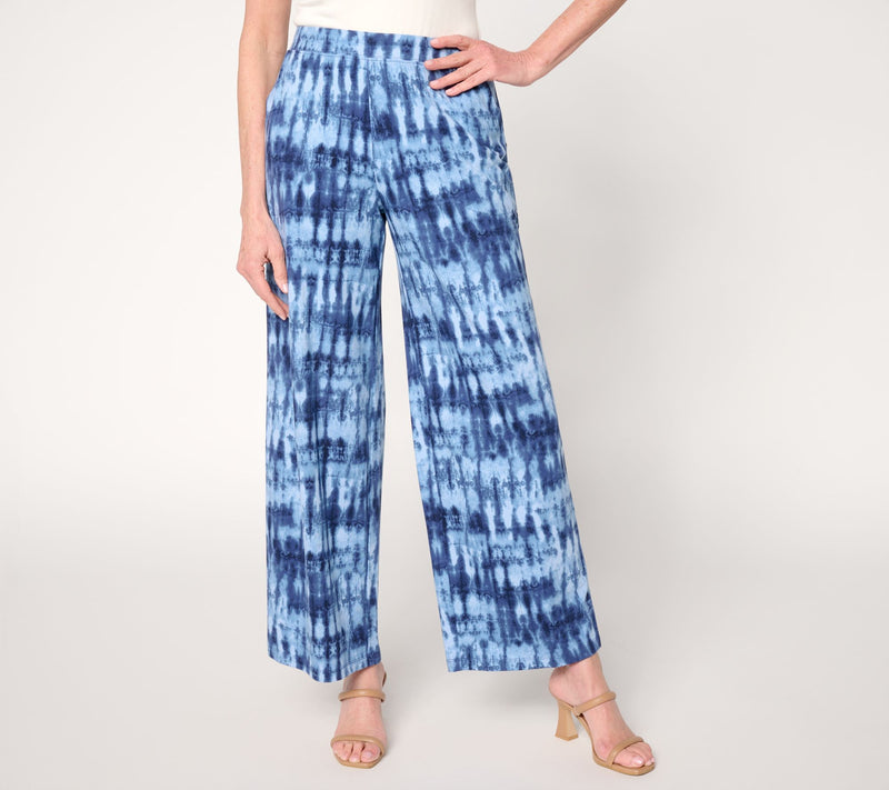 Denim & Co. Regular Beach Jersey Full Length Wide Leg Pants — View 29