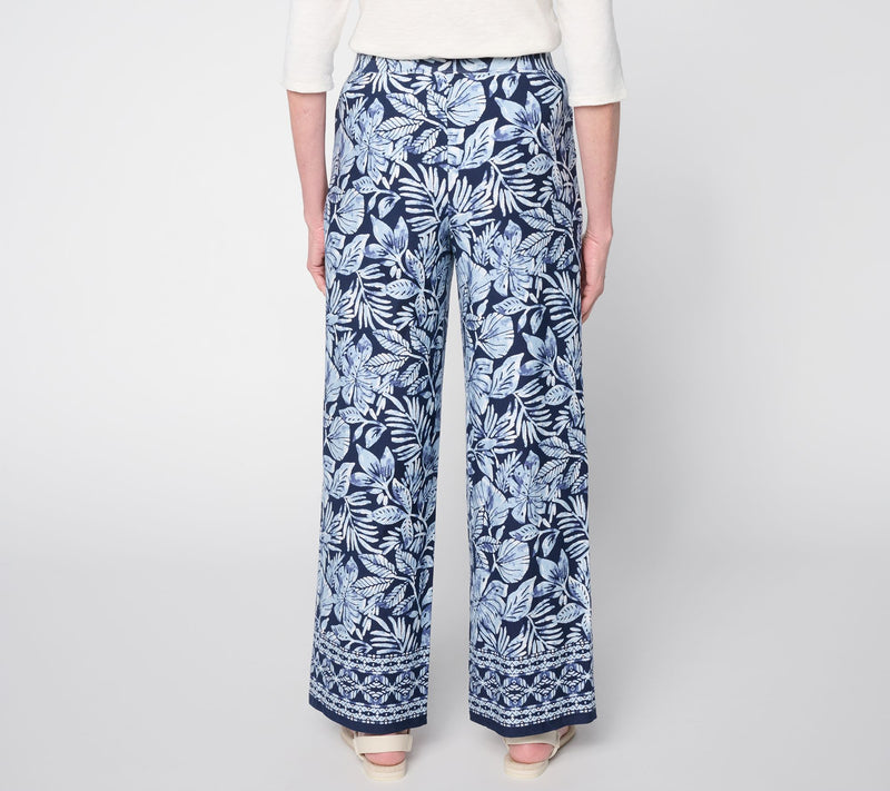 Denim & Co. Petite Beach Jersey Full Length Wide Leg Pants — View 6