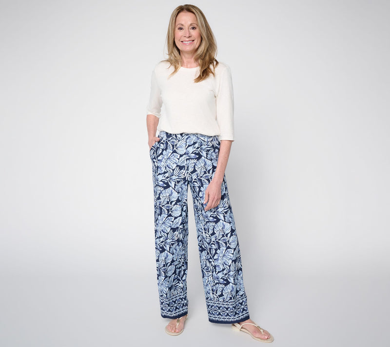 Denim & Co. Tall Beach Jersey Full Length Wide Leg Pants — View 7