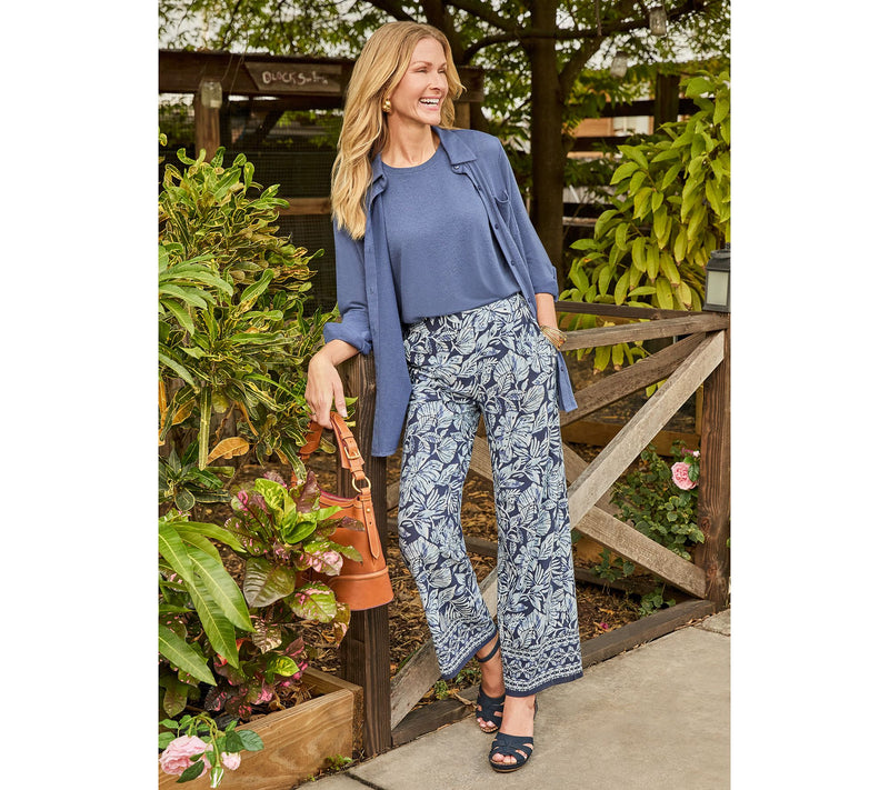 Denim & Co. Tall Beach Jersey Full Length Wide Leg Pants — View 9