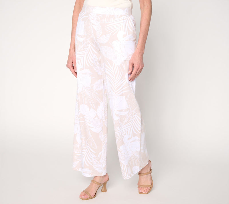 Denim & Co. Tall Beach Jersey Full Length Wide Leg Pants — View 28