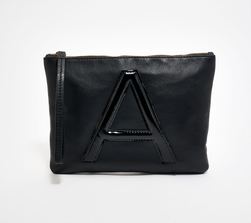 American Leather Co. Dover Leather Tonal Monogram Wristlet Pouch — View 33