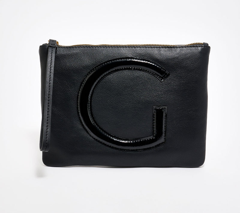American Leather Co. Dover Leather Tonal Monogram Wristlet Pouch — View 39