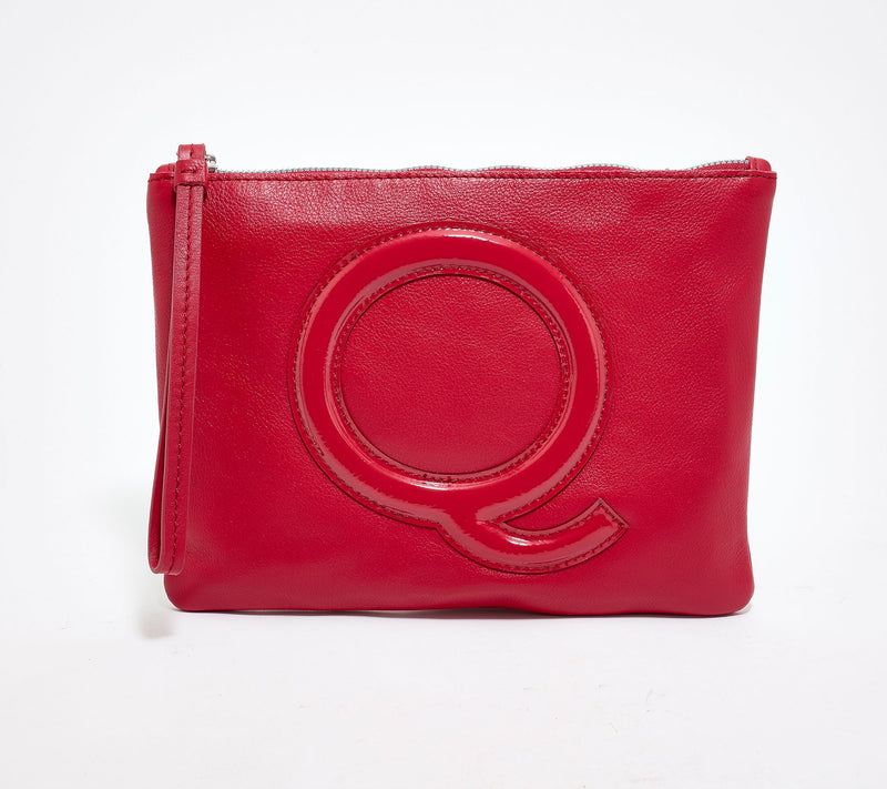 American Leather Co. Dover Leather Tonal Monogram Wristlet Pouch — View 48