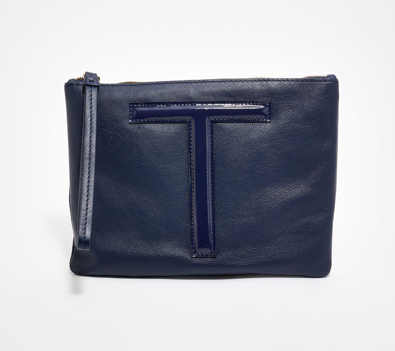 American Leather Co. Dover Leather Tonal Monogram Wristlet Pouch — View 51