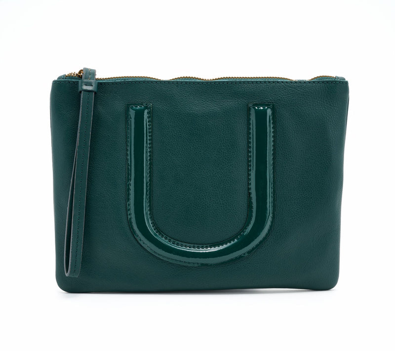 American Leather Co. Dover Leather Tonal Monogram Wristlet Pouch — View 2