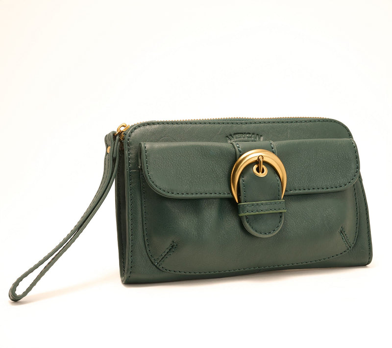 American Leather Co. Buckle Leather Wristlet Wallet — View 13