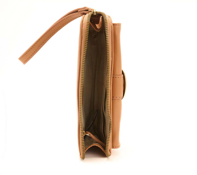 American Leather Co. Buckle Leather Wristlet Wallet — View 3