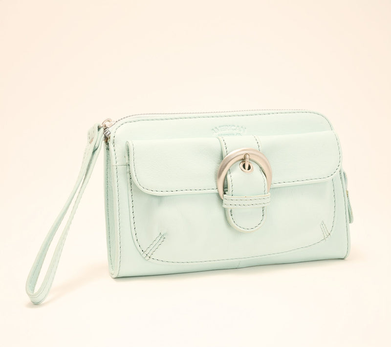 American Leather Co. Buckle Leather Wristlet Wallet — View 18