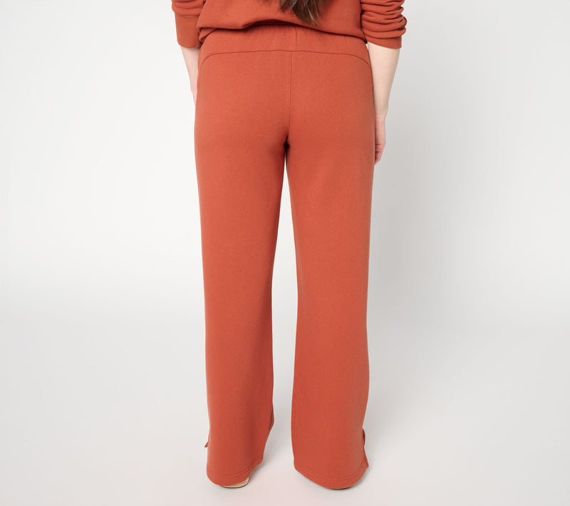 Peace Love World Petite French Terry Full Leg Pants — View 4