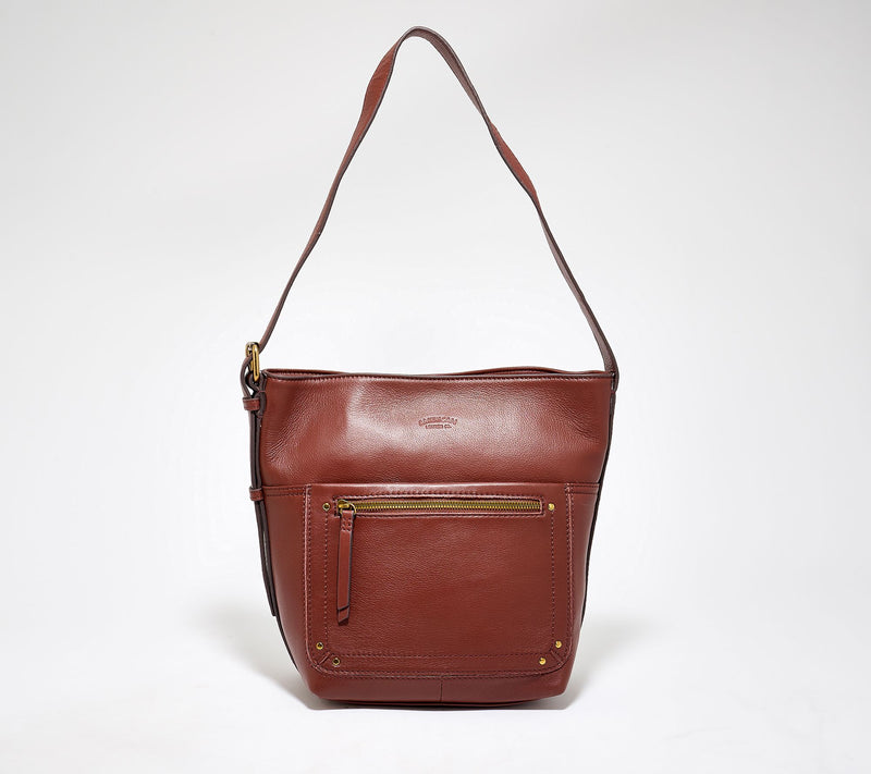 American Leather Co. Jamestown Leather Bucket Hobo — View 12
