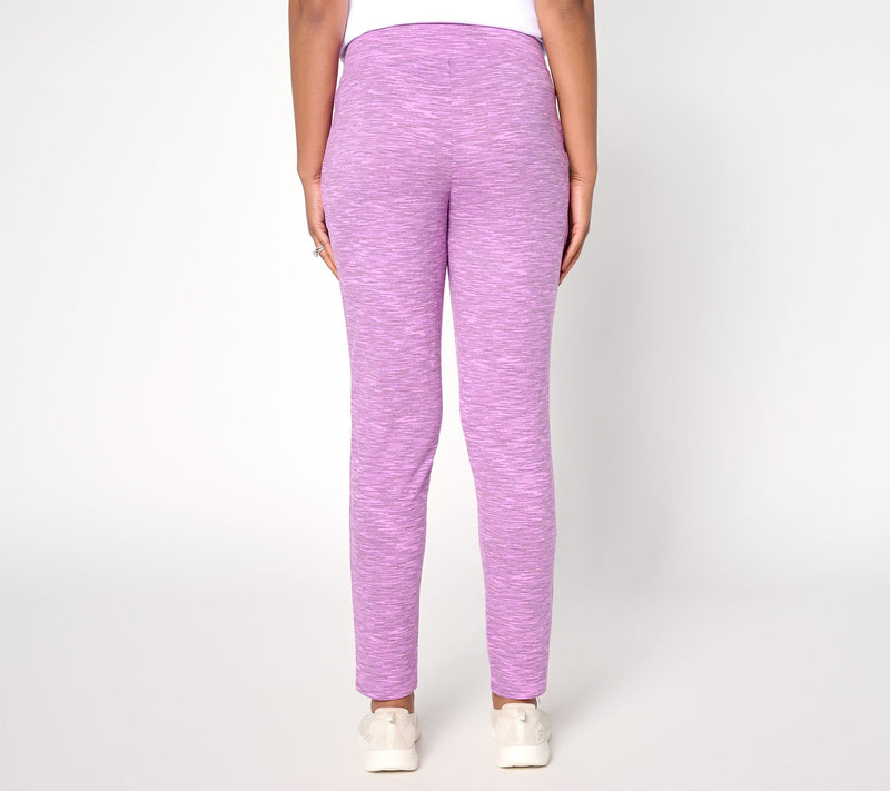 Denim & Co. Active Regular Soft Blend Knit Space Dye Slim Straight Pants — View 4