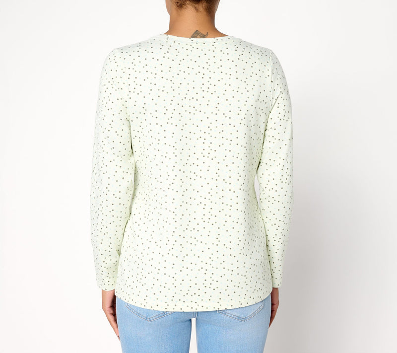 Denim & Co. Essentials 2-Pack Perfect Jersey Print/Solid Top — View 4