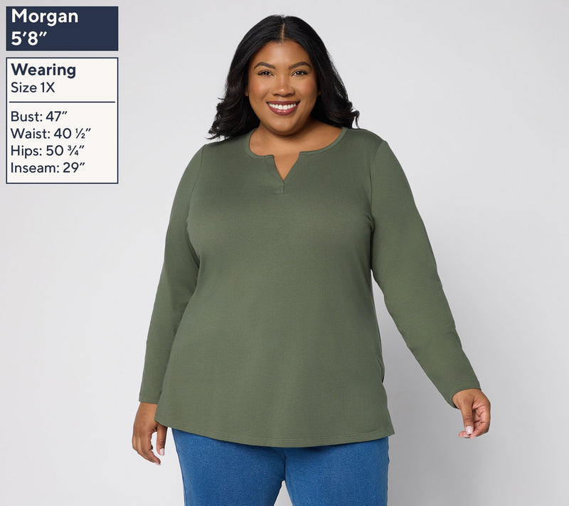Denim & Co. Essentials Regular Perfect Jersey Tunic — View 2