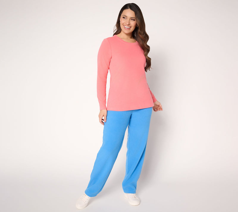 Denim & Co. Essentials Interlock Long Sleeve Round Neck Top — View 5