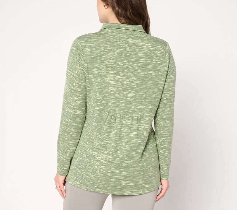 Denim & Co. Active Regular Soft Blend Knit Space Dye Half Zip Tunic — View 4