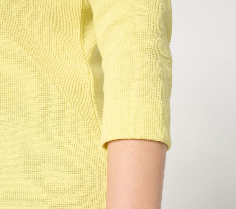 Denim & Co. Essentials Waffle Knit 3/4 Sleeve Round Neck Top — View 6