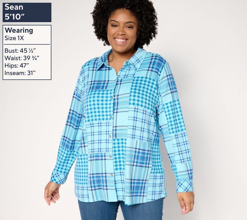 Denim & Co. Regular Heavenly Jersey Printed Tunic — View 2