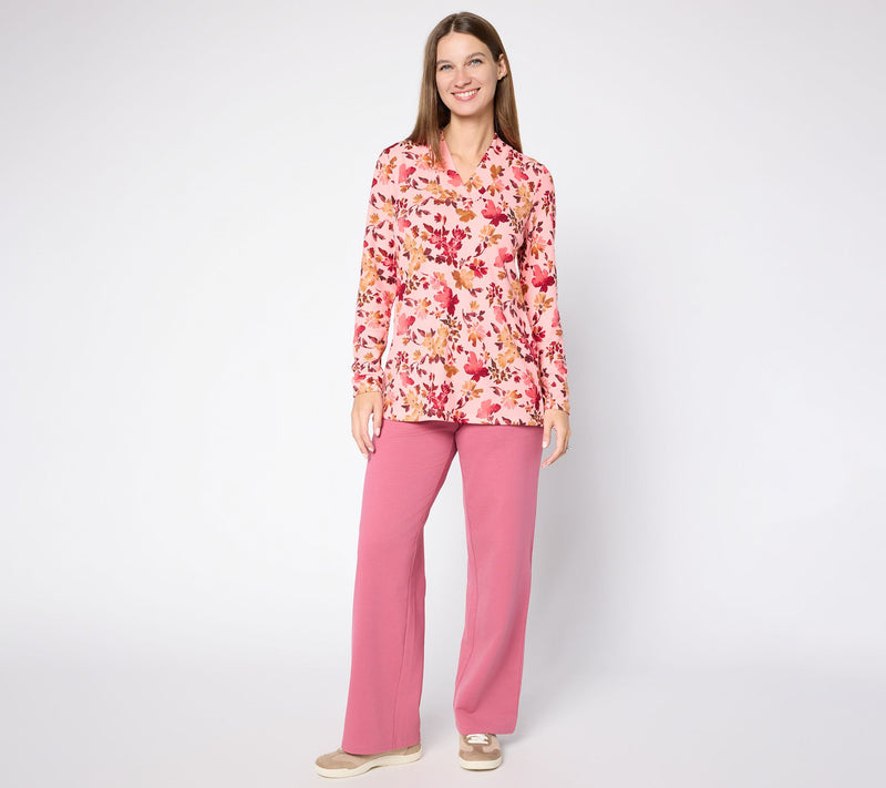 Denim & Co. Printed Heavenly Jersey Crossover V-Neck Tunic — View 5