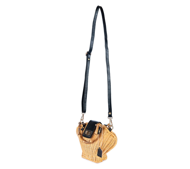 Jelavu Maree Bamboo Top Handle Medium Rattan Crossbody Bag — View 3