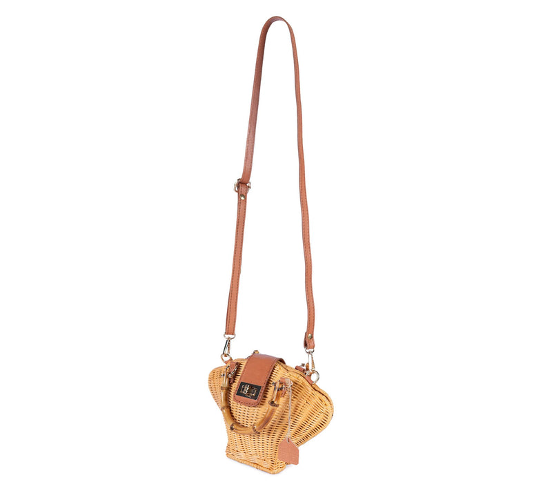 Jelavu Maree Bamboo Top Handle Medium Rattan Crossbody Bag — View 6