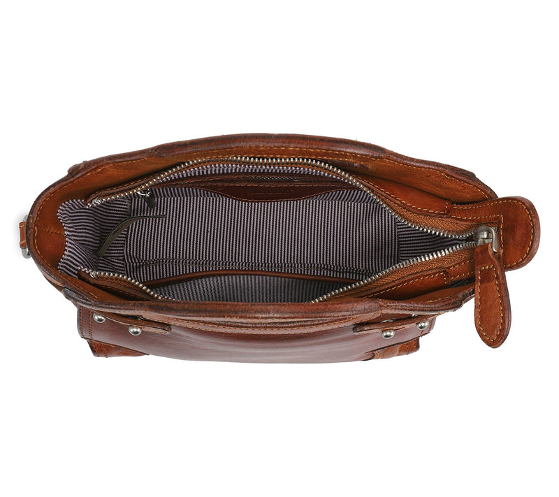 Old Trend Canna Mini Leather Satchel with Crossbody Strap — View 2