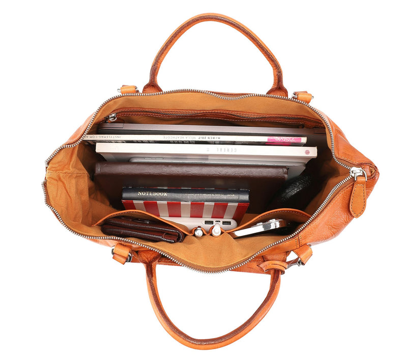 Old Trend Crocus Carryall Leather Tote with Shoulder Strap — View 2