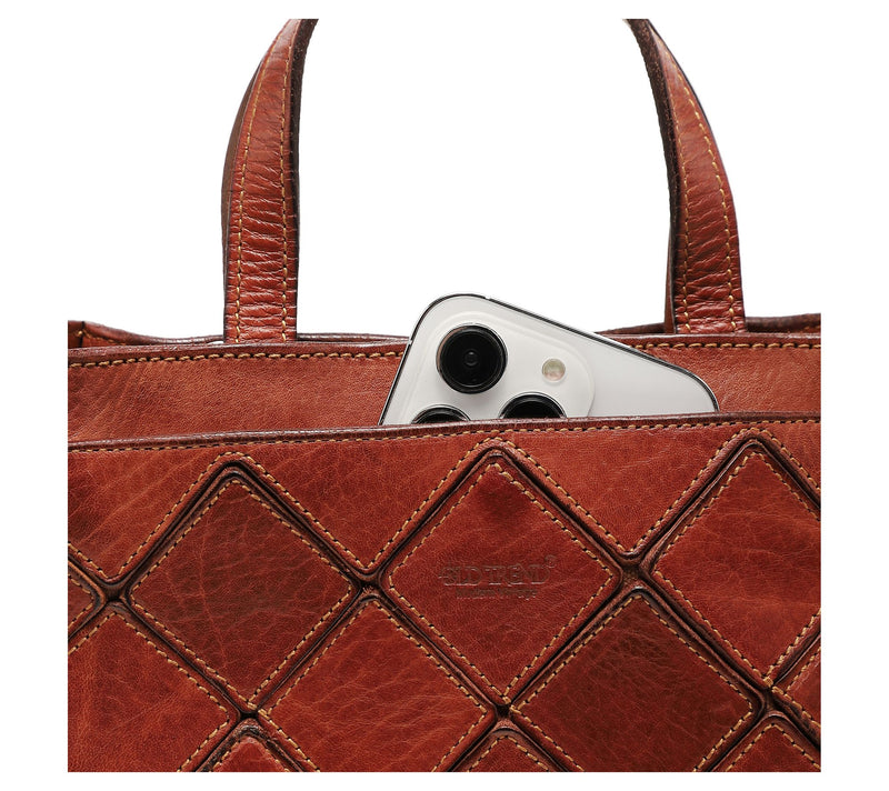 Old Trend Mermaid Mini Leather Tote with Shoulder Strap — View 3
