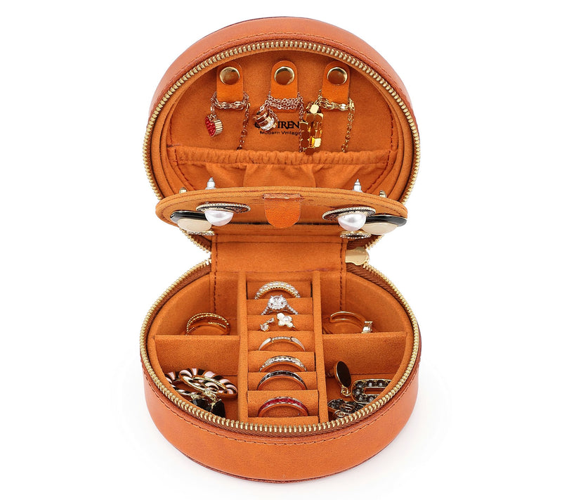 Old Trend Leather Round Jewelry Box — View 3
