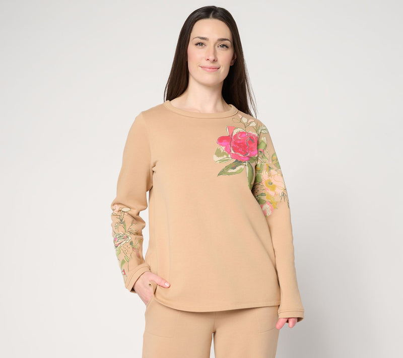 Susan Graver CloudSoft Fleece Top in Prints and Solids — View 17