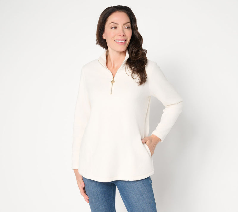 Belle by Kim Gravel Elevate the Everyday Fleece Half Zip — View 15