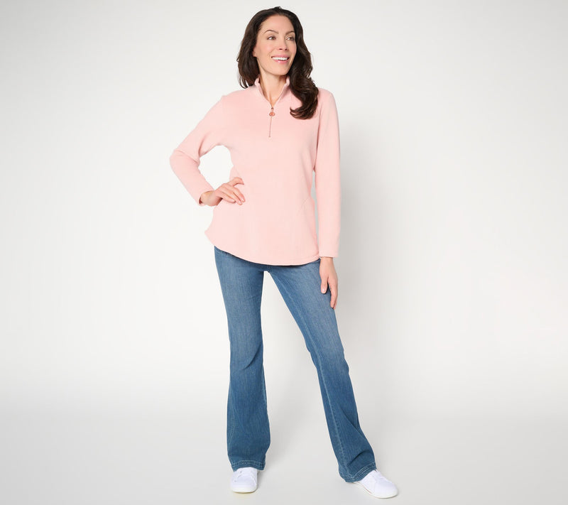 Belle by Kim Gravel Elevate the Everyday Fleece Half Zip — View 5