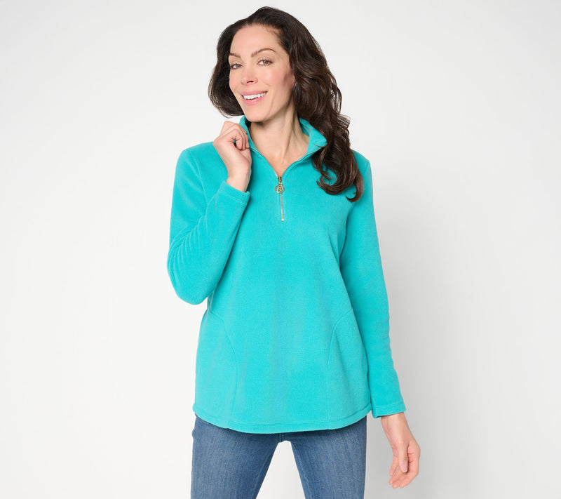 Belle by Kim Gravel Elevate the Everyday Fleece Half Zip — View 18