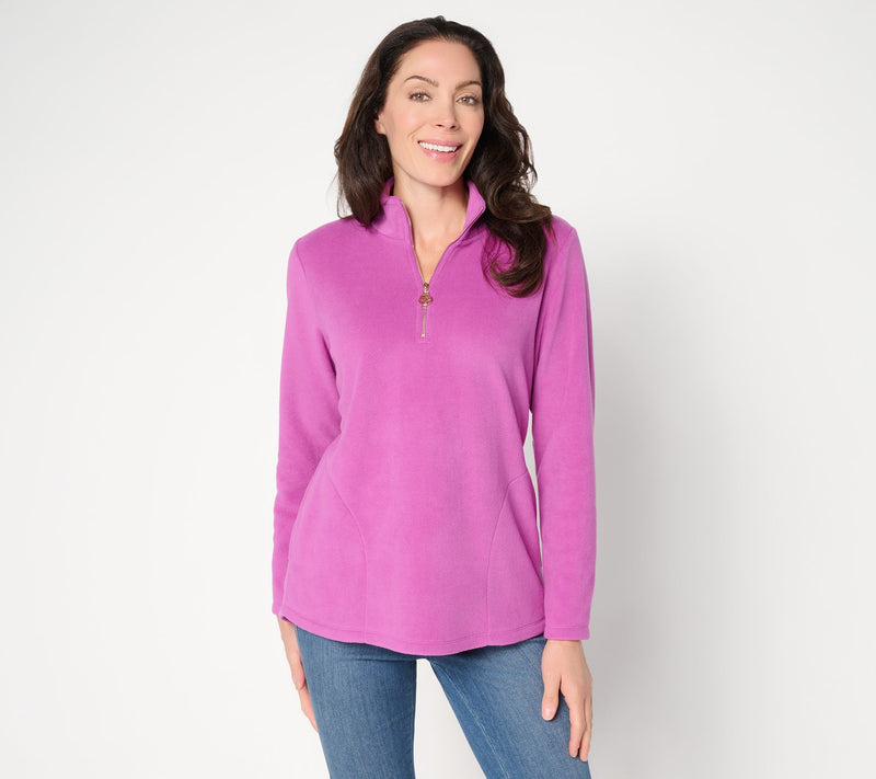Belle by Kim Gravel Elevate the Everyday Fleece Half Zip — View 19